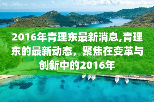 2016年青理东最新消息,青理东的最新动态，聚焦在变革与创新中的2016年