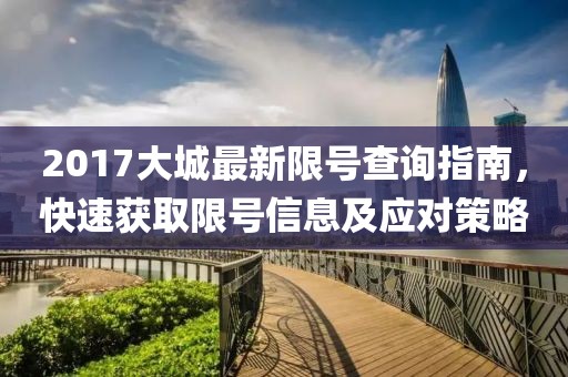 2017大城最新限号查询指南，快速获取限号信息及应对策略