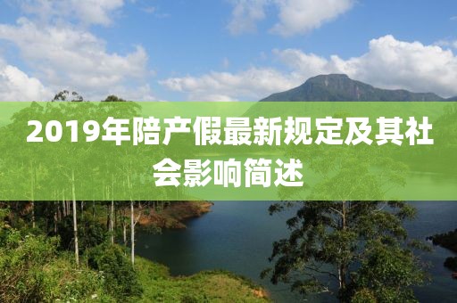 2019年陪产假最新规定及其社会影响简述